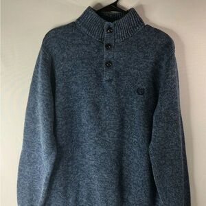 Chaps Heathered Blue Turtleneck Sweater